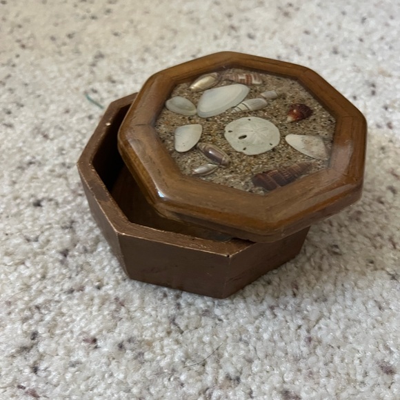 Octagonal Decorative Shell Box - Picture 2 of 5